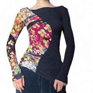 Colorful Patchwork Long Sleeve Top